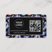 QRコードビジネスロゴ金ゴールドブラックプロフェッショナル 名刺 (正面)