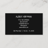 QRコードビジネスロゴ |ブラックモダンプロフェッショナル コーリングカード (裏面)