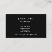 QRコードビジネスロゴ |ブラックモダンプロフェッショナル 名刺 (裏面)