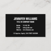 QRコードビジネスロゴ |ブラックモダンプロフェッショナル 名刺 (裏面)