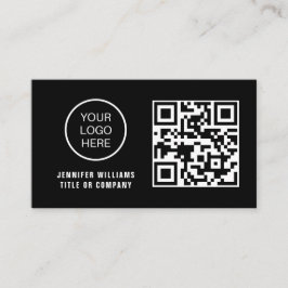 QRコードビジネスロゴ |ブラックモダンプロフェッショナル 名刺
