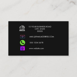 QRコードビジネスロゴ |ブラックモダンプロフェッショナル 名刺