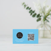 QRコードビジネスロゴ |ブラックモダンプロフェッショナル 名刺 (スタンド正面)