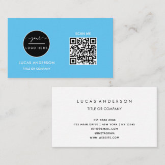 QRコードビジネスロゴ |ブラックモダンプロフェッショナル 名刺