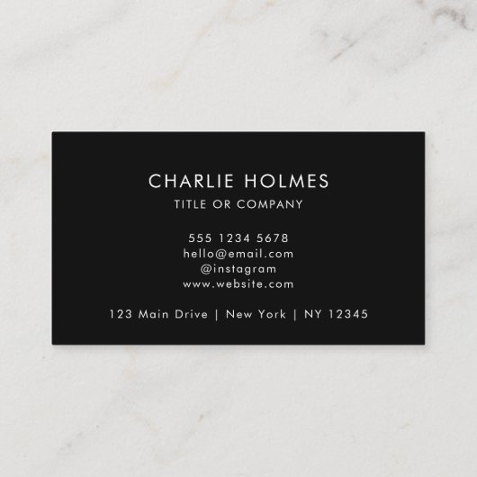 QRコードビジネスロゴ | ブラックモダン プロフェッショナル 名刺 (裏面)