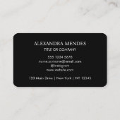 QRコードビジネスロゴ、黒モダンプロフェッショナル 名刺 (裏面)