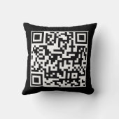 QRコードビジネス企業のミニマリストブラック クッション (裏面)