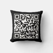 QRコードビジネス企業のミニマリストブラック クッション (正面)