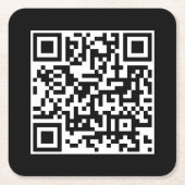 QRコードビジネス企業のミニマリストブラック スクエアペーパーコースター (正面)