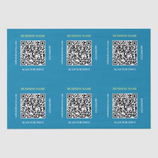 QRコードビジネス名Webサイトの生成（青） 薄葉紙 (正面)