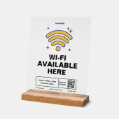 Qrコードビジネス名wifiミニマル詳細 アクリルサイン (傾斜)