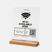 Qrコードビジネス名wifiミニマル詳細 アクリルサイン (傾斜)