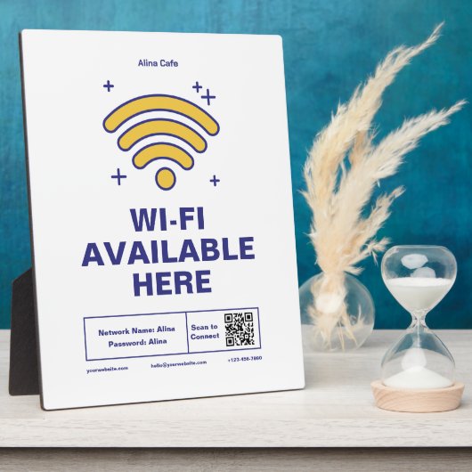 Qrコードビジネス名wifiミニマル詳細 フォトプラーク (側面)