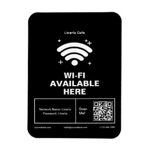 Qrコードビジネス名wifiミニマル詳細 マグネット