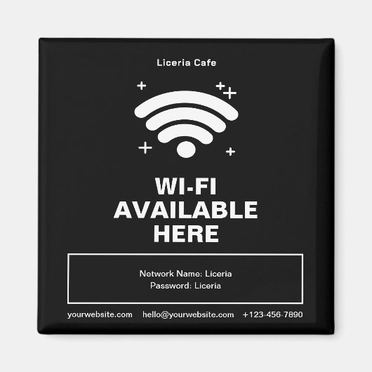 Qrコードビジネス名wifiミニマル詳細 マグネット (正面)