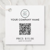 QRコードビジネス小売価格メッセージカード フェイバータグ (正面)