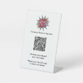 QRコードビジネス離れロゴ、レビュー 台座サイン (正面)