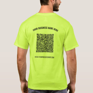 QRコードビジネスTシャツテンプレートカスタム文字 Tシャツ