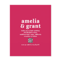 QRコードビバマゼンタバジェット結婚式招待状