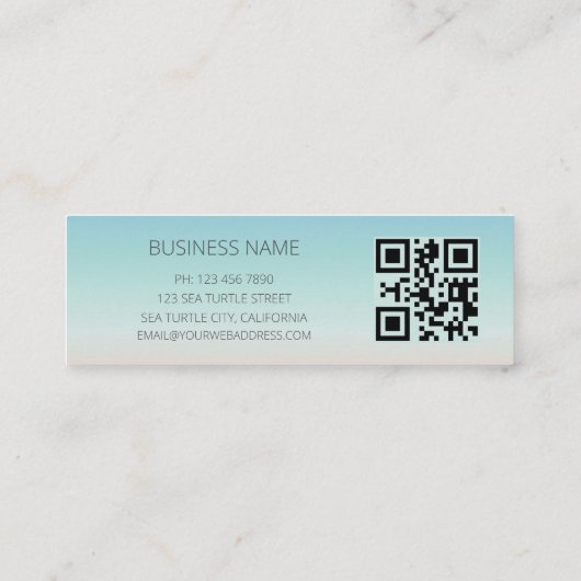 QRコードビーチスタイルモダン ミニマル スキニー名刺 (裏面)