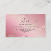 QRコードピンクと金ゴールド美容師 名刺 (裏面)