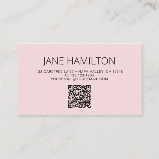 QRコードピンクアゲイト大理石プロファイル名刺 名刺 (裏面)