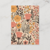 qrコードピンクイエローオレンジワイルドフラワー結婚ズ エンクロージャーカード (裏面)