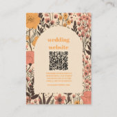 qrコードピンクイエローオレンジワイルドフラワー結婚ズ エンクロージャーカード (正面)