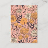 qrコードピンクイエローオレンジワイルドフラワー結婚ズ エンクロージャーカード (裏面)