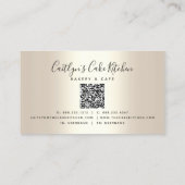 QRコードピンクケーキベーカリーデザートグリッタードリップ金ゴールド 名刺 (裏面)