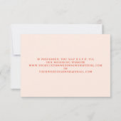 QRコードピンクストライプフローラ結婚のQR RSVP (裏面)