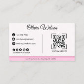 QRコードピンクモダン名刺 名刺 (裏面)