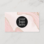 QRコードピンクモダン金ゴールドグリッターロゴプロフェッショナル 名刺 (正面)