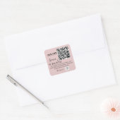 QRコードピンク赤面の購読 スクエアシール (封筒)