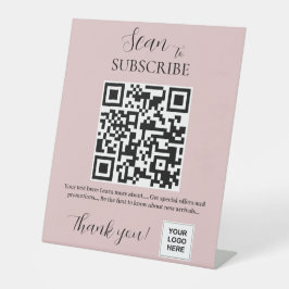QRコードピンク赤面の購読 台座サイン