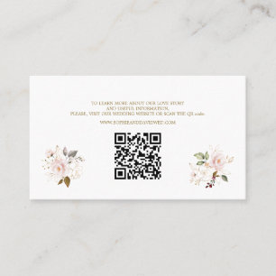 QRコードピンク赤面金ゴールドフローラ結婚のウェブサイト 名刺
