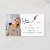 QRコードピンク&ホワイトミニマリスト公証人写真 名刺 (正面)