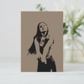 Qrコードファッショナブル黒踊りガールシルエット カード (スタンド正面)