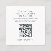 QRコードファッションデザイナの裁縫ボタン スクエア名刺 (裏面)