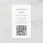 QRコードファッション衣料品デザイナー裁縫ボタン 名刺 (裏面)