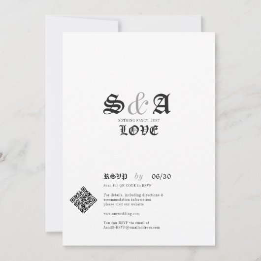 QRコードファンシーを愛するゴシックノ結婚ー 招待状 (裏面)