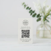QRコードフィードバックプロフェッショナル顧客評価グレー 名刺 (スタンド正面)
