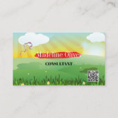 QRコードフェスティバルテーマモダンBright Business Card 名刺 (裏面)