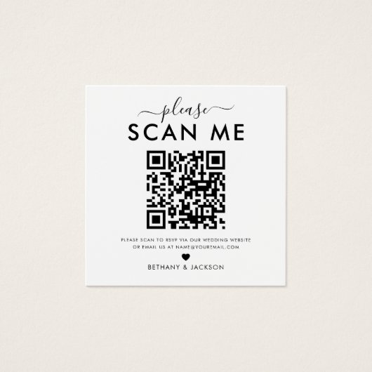 QRコードフォトウェディングRSVPカード (正面)
