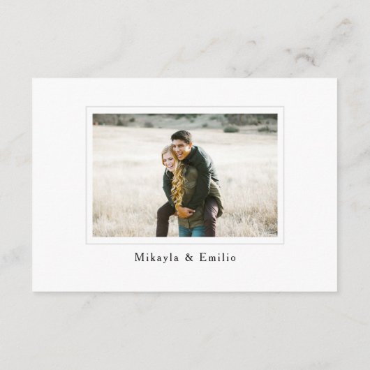 QRコードフォトウェディングRSVPカード エンクロージャーカード (裏面)