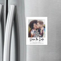 QRコードフォトオーバーレイモダンウェディング日付の保存