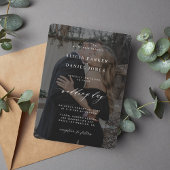 QRコードフォトオーバーレイモダンエレガントな結婚式 招待状