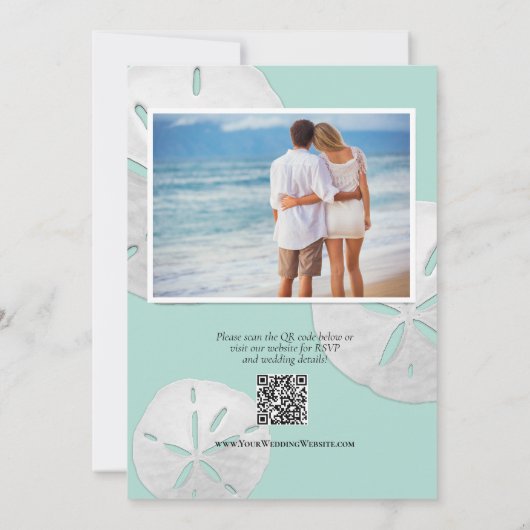 QRコードフォトシーガラス砂ドルビーチ 招待状 (裏面)