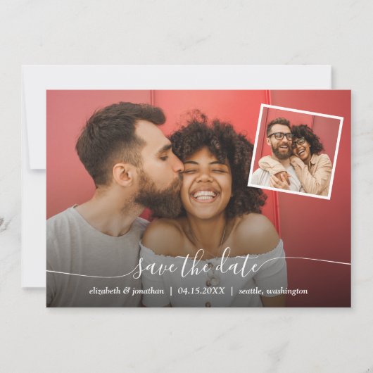 QRコードフォトスクエレガントリッモダント セーブザデート (正面)