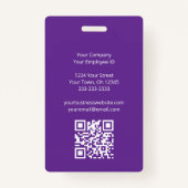 QRコードフォトパープル美容師美しいサロン バッジ (裏面)